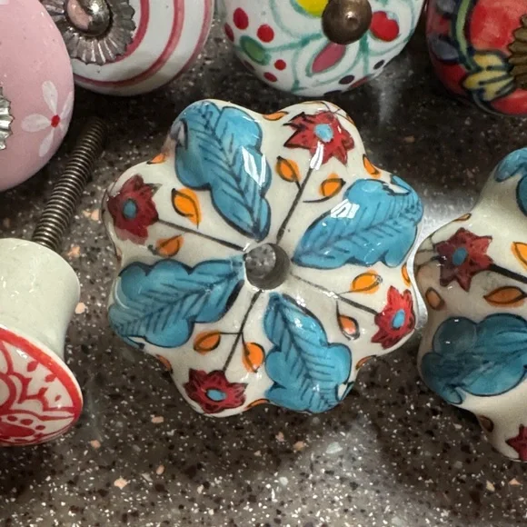 11 Colorful Ceramic Drawer Knobs Set - Picture 7 of 12